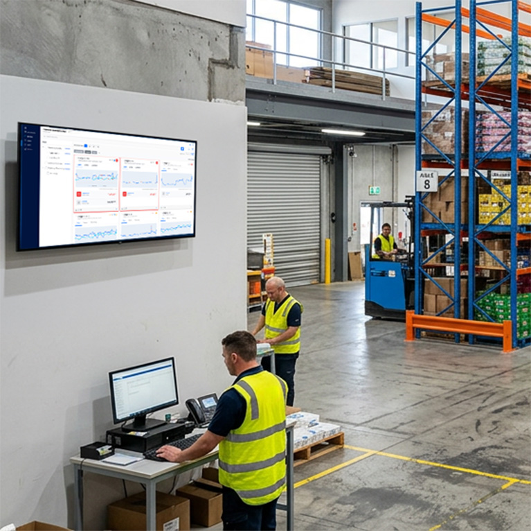 EasyLog Cloud on Screen in warehouse